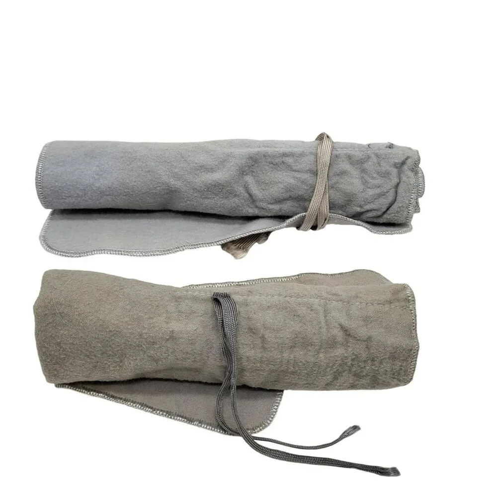 Vintage Silverware Cutlery Fabric Storage Roll Bag Holder Set of 2 Gray